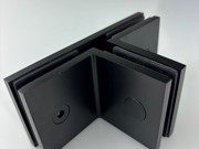 Shower Bracket - Square 180 Degree 90 Degree Glass to Glass - Matt Black